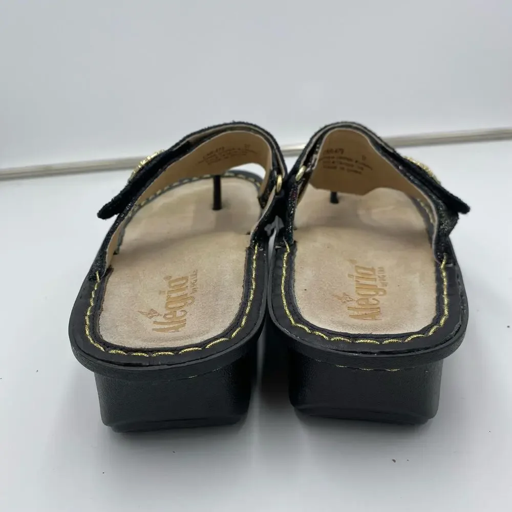 Alegria Women's Multicolor Metallic Carina Veranda Slip On Sandals Size 37